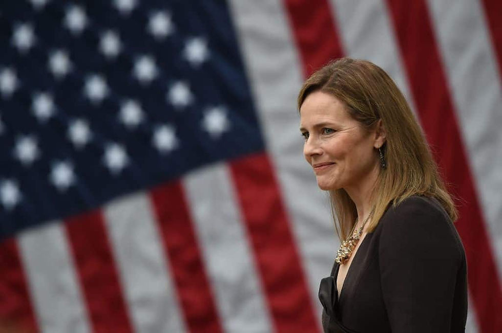 TOPSHOT - Judge Amy Coney Barrett is nominated to the US Supreme Court by President Donald Trump in the Rose Garden of the White House in Washington, DC on September 26, 2020. - Barrett, if confirmed by the US Senate, will replace Justice Ruth Bader Ginsburg, who died on September 18. (Photo by Olivier DOULIERY / AFP) (Photo by OLIVIER DOULIERY/AFP via Getty Images)