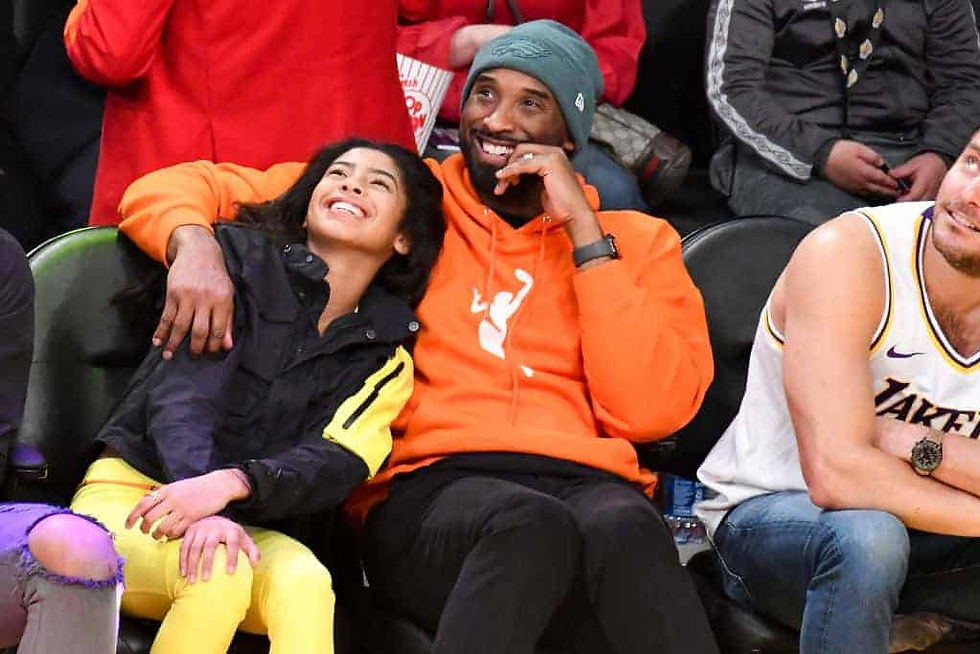 LOS ANGELES, CALIFORNIA - DECEMBER 29: Kobe Bryant and daughter Gianna Bryant attend a basketball game between the Los Angeles Lakers and the Dallas Mavericks at Staples Center on December 29, 2019 in Los Angeles, California. (Photo by Allen Berezovsky/Getty Images)