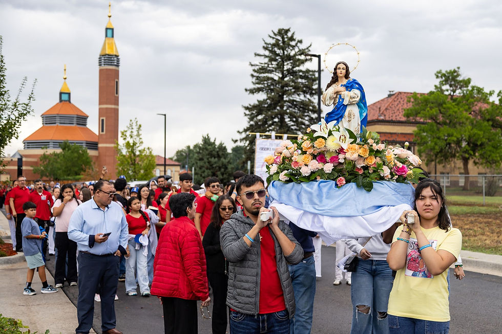 A white sun symbolizing the Holy Spirit against a blue to yellow gradient, representing hope.