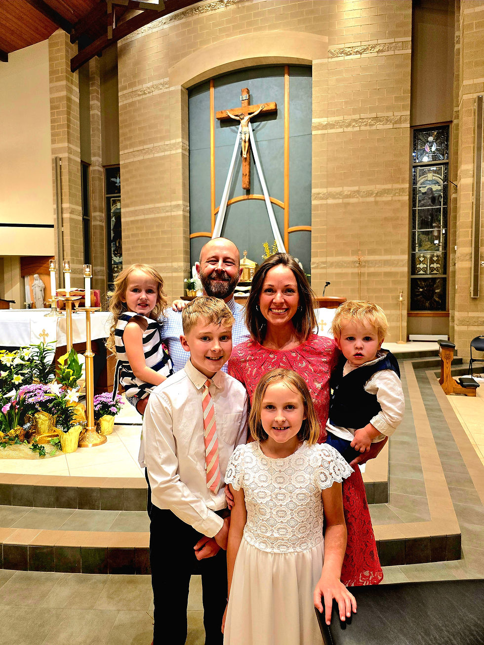The Lawson family following the Easter Vigil, Apr. 19, 2025, at Our Lady of the Valley Catholic Parish in Windsor. (Photo provided)
