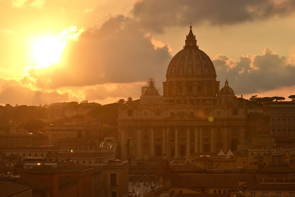 A white sun symbolizing the Holy Spirit against a blue to yellow gradient, representing hope.