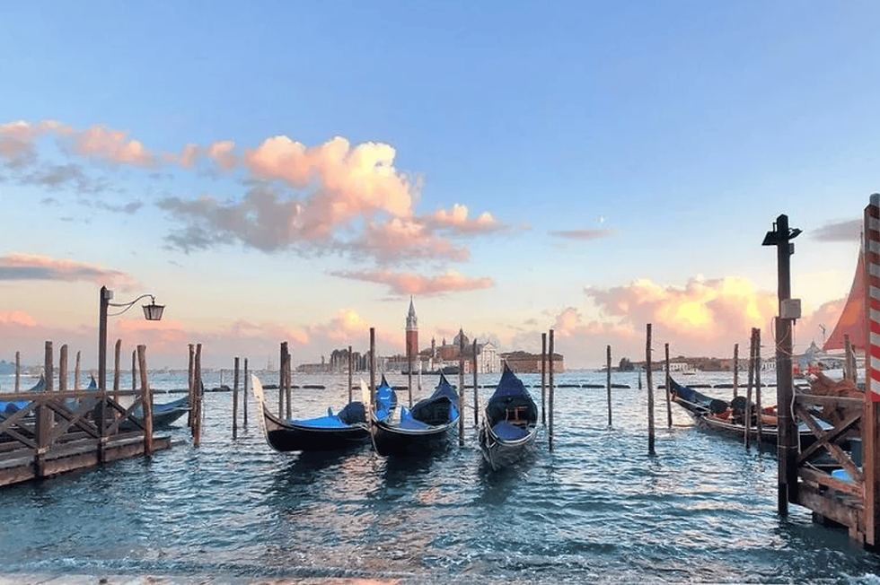 Gondolas along St Marks Square in Venice. (Photo: Courtesy photo / Teresa Tomeo)