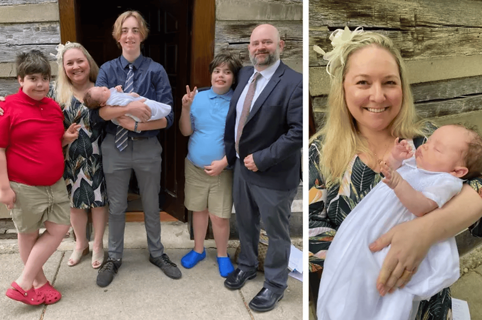 Leigh and Carter Snead pose in a family photo with their four boys. (Photo: Courtesy photos / Leigh Snead)