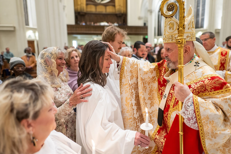 For Kira Roark, a new Catholic received into the Church at the Cathedral Basilica of the Immaculate Conception in Denver, faith is both deeply personal and something bigger than herself. Through beauty, a deepening devotion to Mary and a family connection to the Cathedral, she found herself coming home to the Catholic Church last Easter. (Photo by Daniel Petty/Denver Catholic)