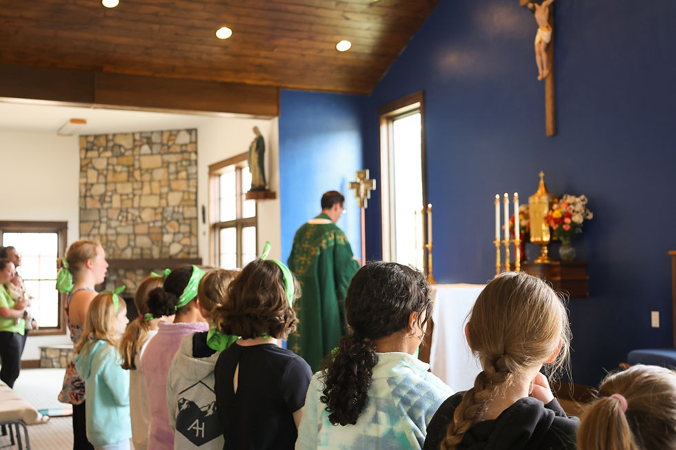 Father Ryan O'Neill, Annunciation Heights' chaplain, provides spiritual formation for the missionaries and campers at the archdiocesan camp, with regular Masses, times of Adoration, talks and Bible studies throughout the year. (Photo courtesy of Annunciation Heights)