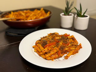 Denver Catholic Lenten Cookbook: Roasted Red Pepper Pasta with Oregano Breadcrumbs