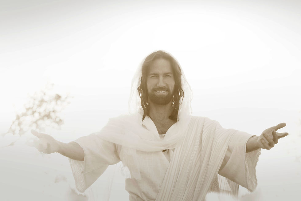 A white sun symbolizing the Holy Spirit against a blue to yellow gradient, representing hope.
