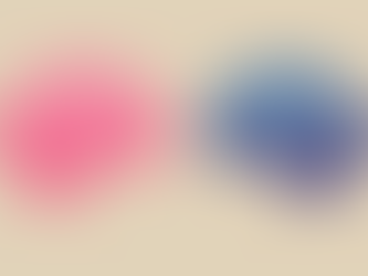 Two stylized human brains are side by side on a beige background, one bright pink and the other blue, showcasing intricate details.
