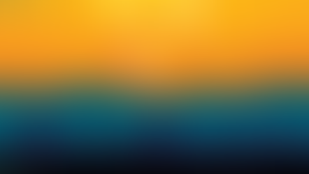 Silhouette of a cityscape with a symbol above, set against a vibrant yellow and orange sky, creating a warm, abstract ambiance.