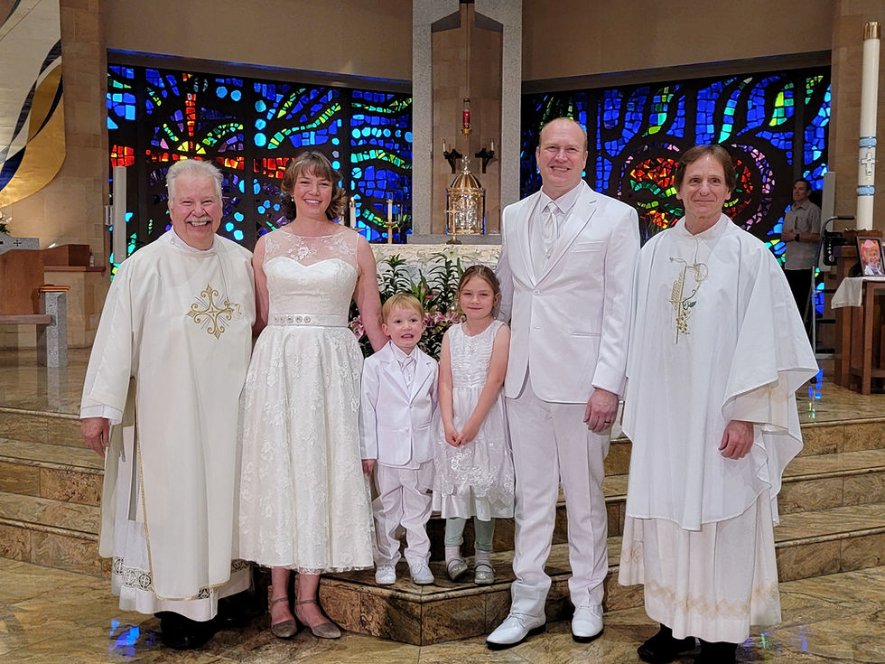 The entire Hodd family entered the Church at Immaculate Heart of Mary through a six-sacrament series of ceremonies this year, and find themselves grateful for their newfound faith. (Photo provided)