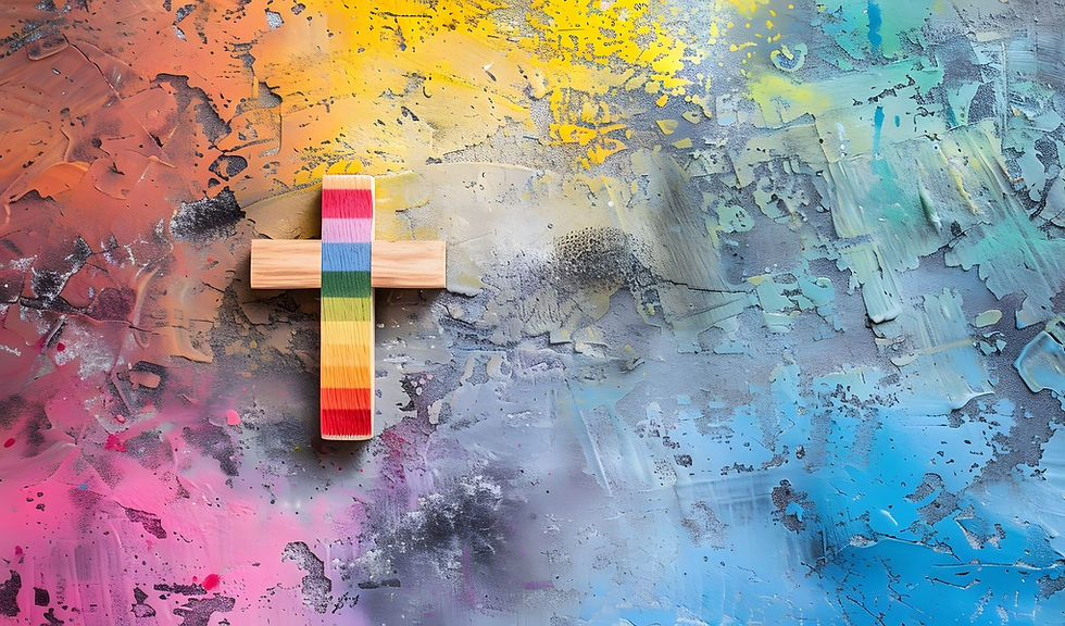 A white sun symbolizing the Holy Spirit against a blue to yellow gradient, representing hope.