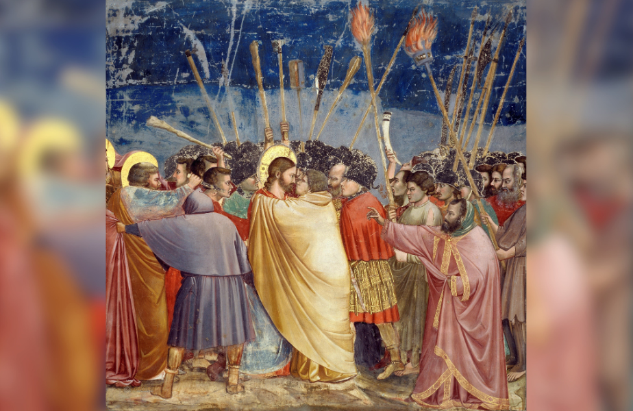 A white sun symbolizing the Holy Spirit against a blue to yellow gradient, representing hope.