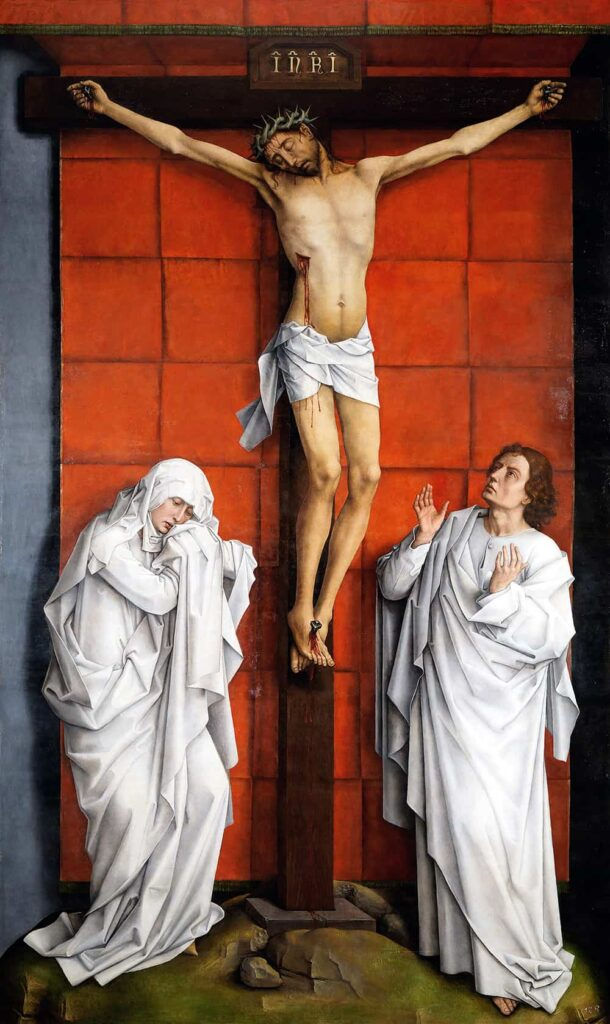 Christ on the Cross with Mary and St John, Rogier Van Der Weyden, between 1457-1464. (Photo: Public Domain/Wikimedia Commons)