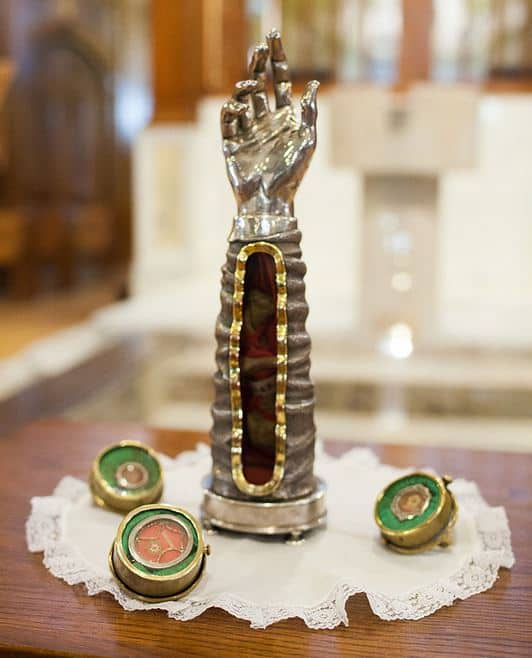 A relic of the forearm of St. Jude Thaddeus will be on display for veneration at St. Dominic Parish in Denver Feb. 27 to March 1. (Photo provided)