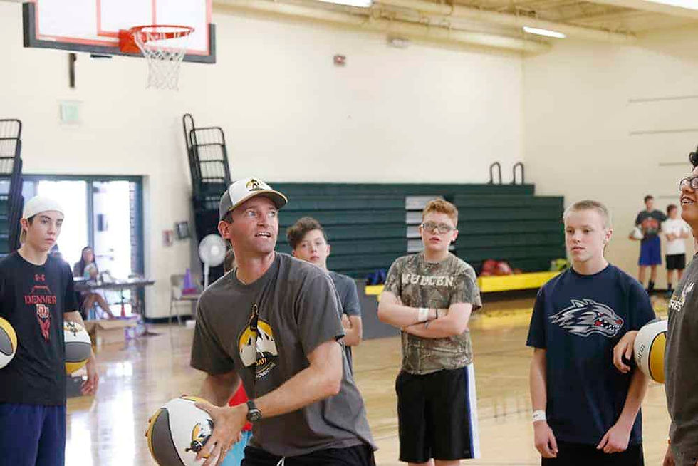 Ryan O’Connor leads Frassati Sports Camp at Our Lady of Lourdes Parish. The camp runs during the summer and teaches kids discipleship through basketball and other sports. (Aaron Lambert/Denver Catholic)
