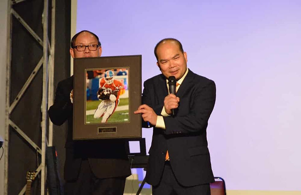 Items were auctioned off as part of a fundraiser held at Queen of Vietnamese Martyrs Parish on Veteran’s Day to help raise money to provide aid to Vietnam, Florida and Texas, which were all recently hit by storms. In total, the parish raised over $80,000 in one evening. (Photos by Dede Laugesen)