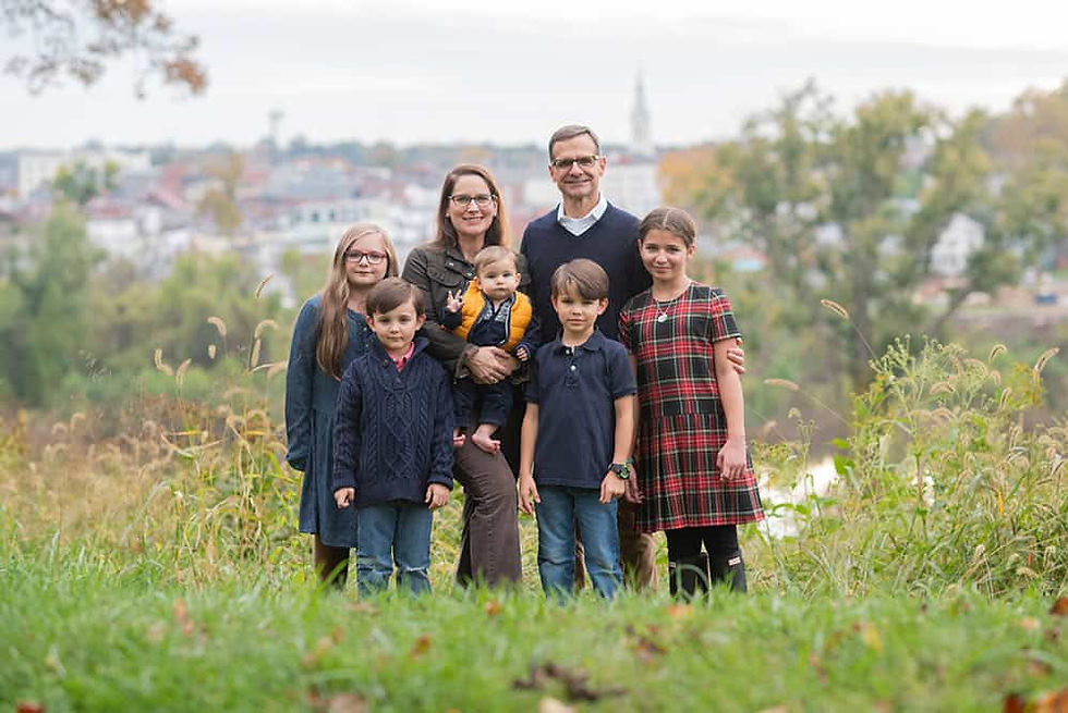 Carrie Gress and her family of seven. (Photo by Ginny Sheller)