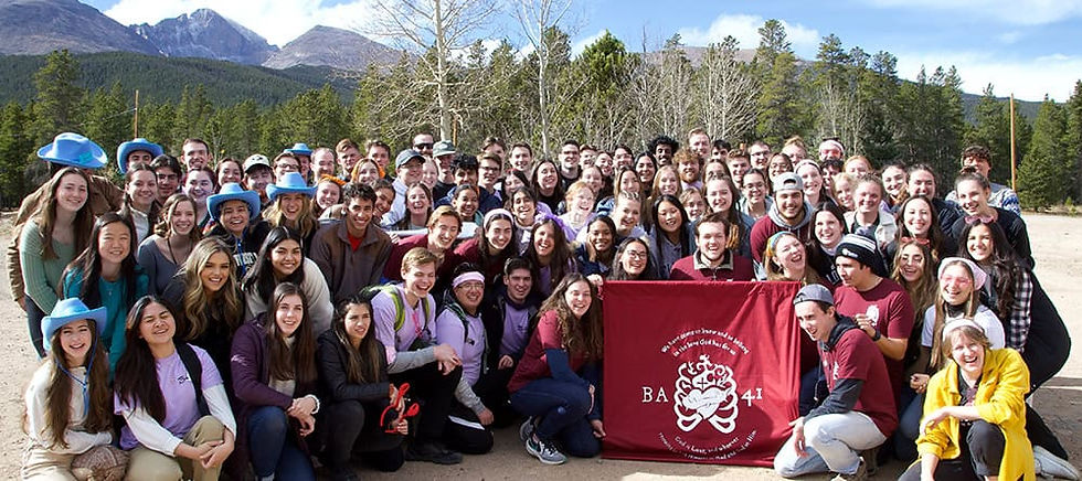 Group of people at a retreat in the mountains