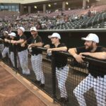 Denver Priests in the dugout.