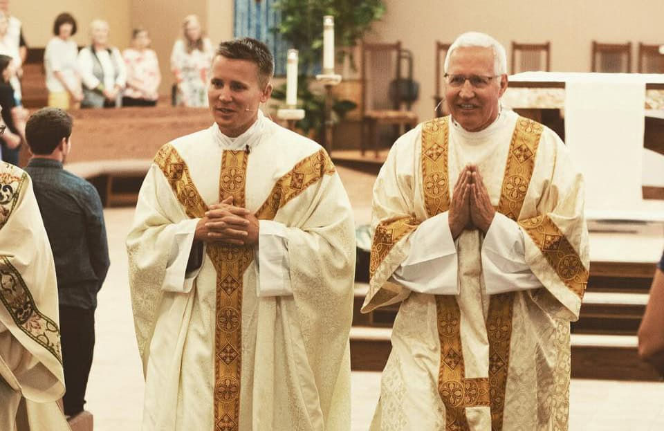 Father John Nepil (left) and Deacon Darrell Nepil (right) both had rather roundabout ways to their respective vocations, but they both say serving God’s people together as brothers in Holy Orders is a great joy. (Photo provided) 