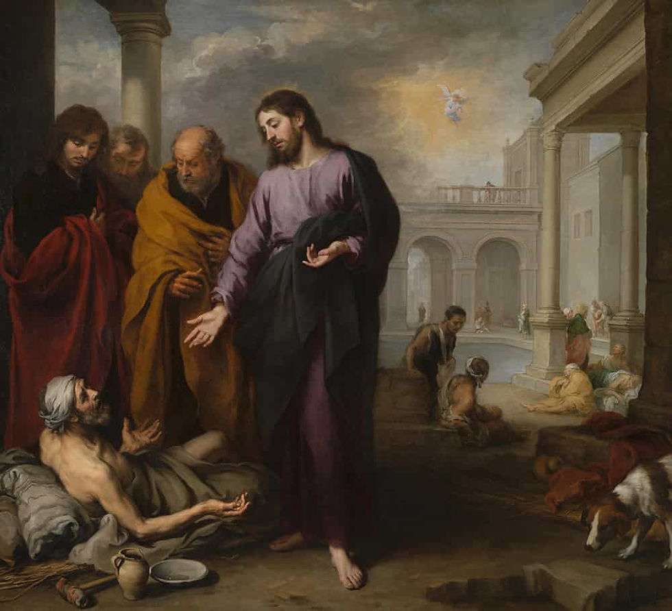 Christ healing the Paralytic at the Pool of Bethesda, Bartolomé Esteban Murillo, 1670