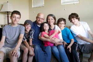Greg and Jennifer Willits with their five children.