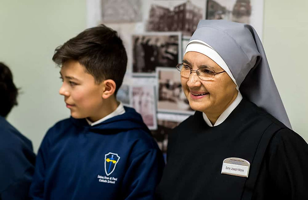 Sister Joseph Marie grew up right down the street from Mullen Home, and discovered her vocation as a Little Sister while visiting with and serving the residents as a little girl. (Photo by Daniel Petty)