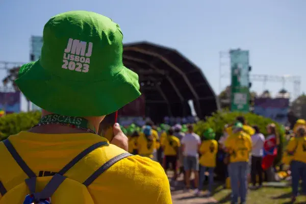 Outdoor Mass with volunteers before pilgrims arrive from around the world for WYD Lisbon 2023. Photo courtesy of Ana Branco