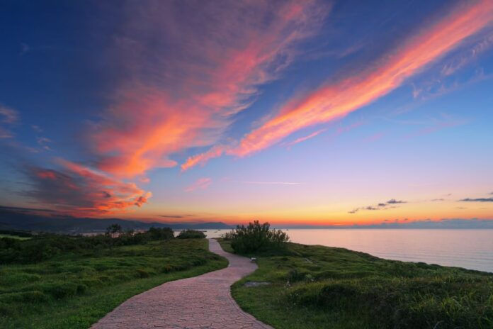 Path near the sea. La Galea, Getxo