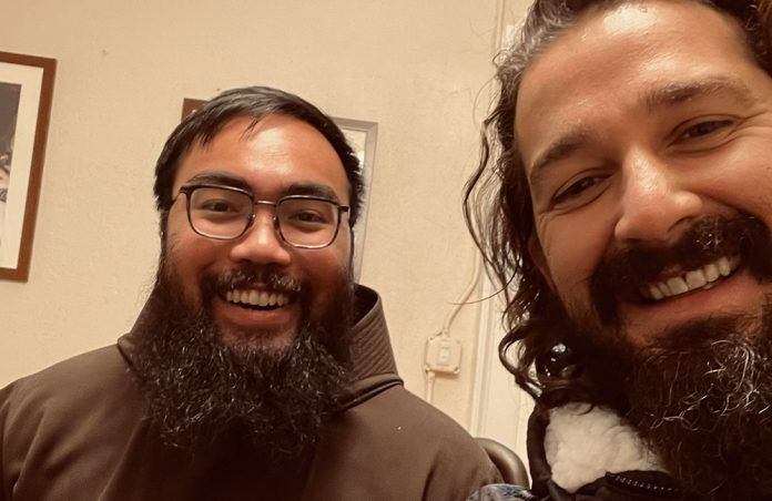 Brother Jude Emmanuel Quinto, O.F.M. Cap, and Shia LeBeouf. (Photo provided)