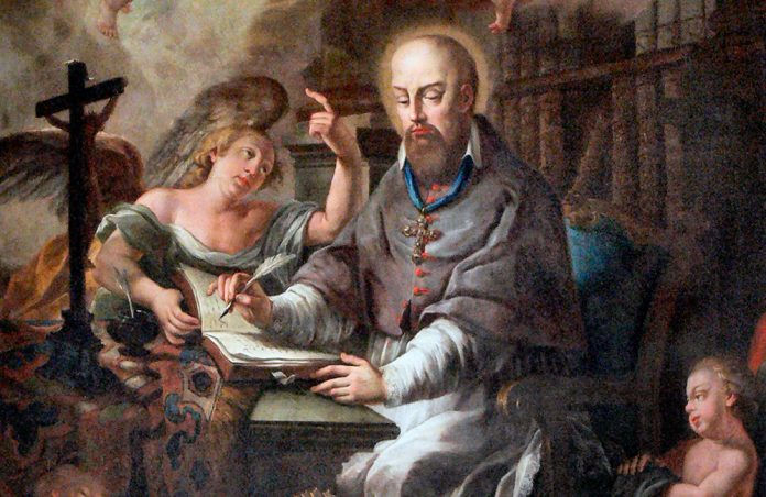 Altars Painting of St. Francis de Sales in Strobl, Salzburg, Pietro Antonio Lorenzoni, 1760. (Photo by Wolfgang Sauber via Wikipedia)