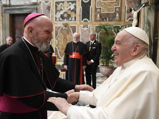 Archbishop Aquila meets with Pope Francis while visiting Rome with Papal Foundation