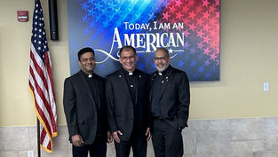 Three local Carmelite priests celebrate becoming American citizens