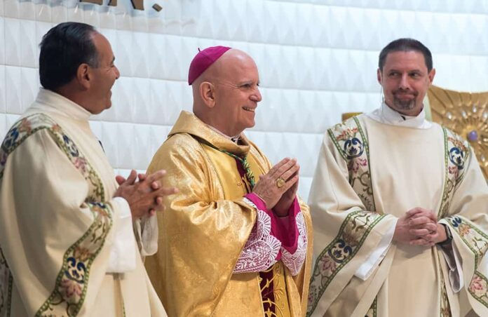 DENVER, CO - AUGUST 20: Denver Archbishop Samuel J. Aquila presides over the Risen Christ Catholic Parish 50th Anniversary Mass at Risen Christ Catholic Parish on August 20, 2017, in Denver, Colorado. (Photo by Anya Semenoff/Denver Catholic)