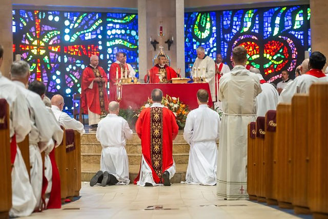 NORTHGLENN, CO - AUGUST 10: Denver Auxiliary Bishop Jorge Rodriguez celebrates a Deacon Day Mass at Immaculate Heart of Mary Catholic Parish on August 10, 2023, in Northglenn, Colorado. (Photo by Daniel Petty/Denver Catholic)