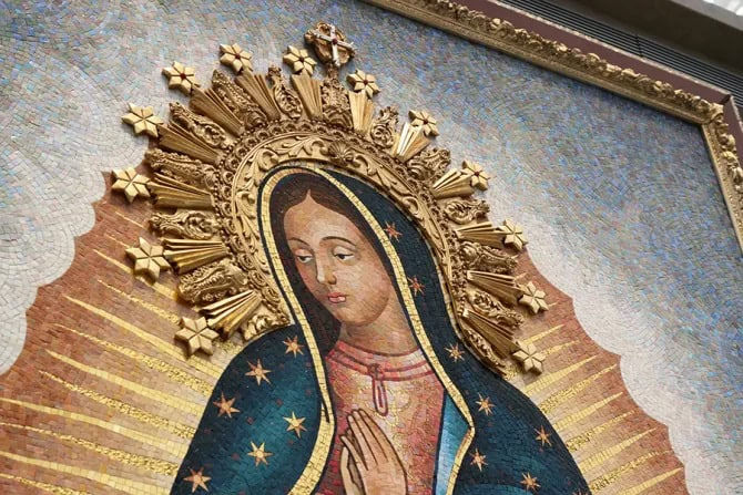 Mosaic of Our Lady of Guadalupe inside Christ Cathedral in Orange, California | Kate Veik/CNA