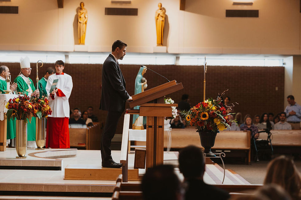 Dr. Thomas Jensen leads medical professionals in the Catholic Healthcare Professional Annual Promise. (Photo by Madisen Martinez/Denver Catholic)