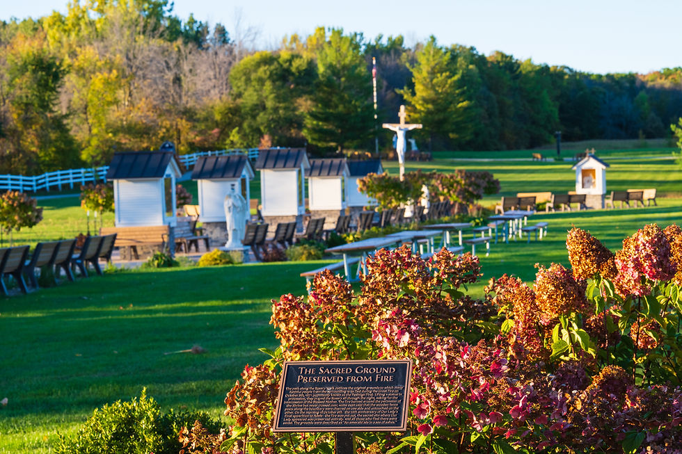 The shrine miraculously survived the deadliest fire in U.S. history in 1871. (Photo courtesy of the National Shrine of Our Lady of Champion)