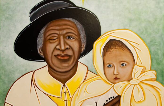 Denver, Colorado, January 23, 2016: Julia Greeley Angel of Mercy Icon Painting by Imbruglia. Photo by Andrew Wright/Denver Catholic