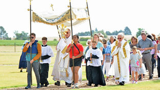 “I wept in thanksgiving for this great gift”: National Eucharistic Pilgrimage finds home at 100-year-old Sacred Heart in Roggen