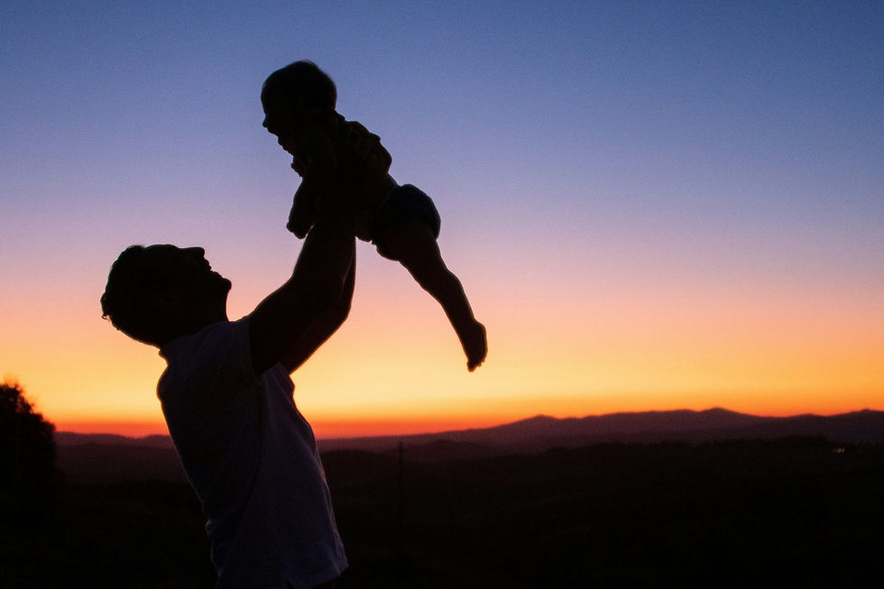 Father lifting child in the air