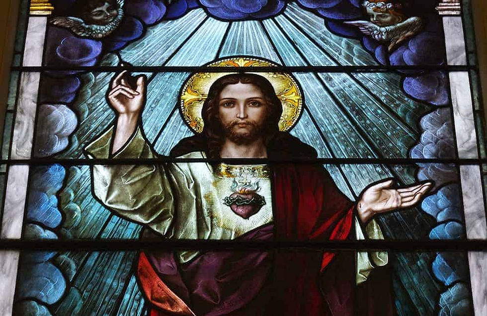 Stained glass of the Sacred Heart of Jesus