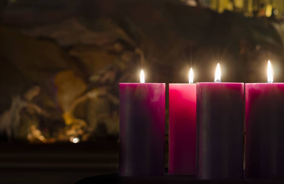 Advent Candles and Creche Week 4