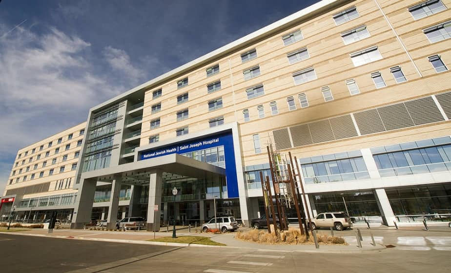 DENVER, CO - DECEMBER 3: An exterior view if the new Saint Joseph Hospital from the front on December 3, 2014, in Denver, Colorado. (Photo by Daniel Petty/Denver Catholic Register)