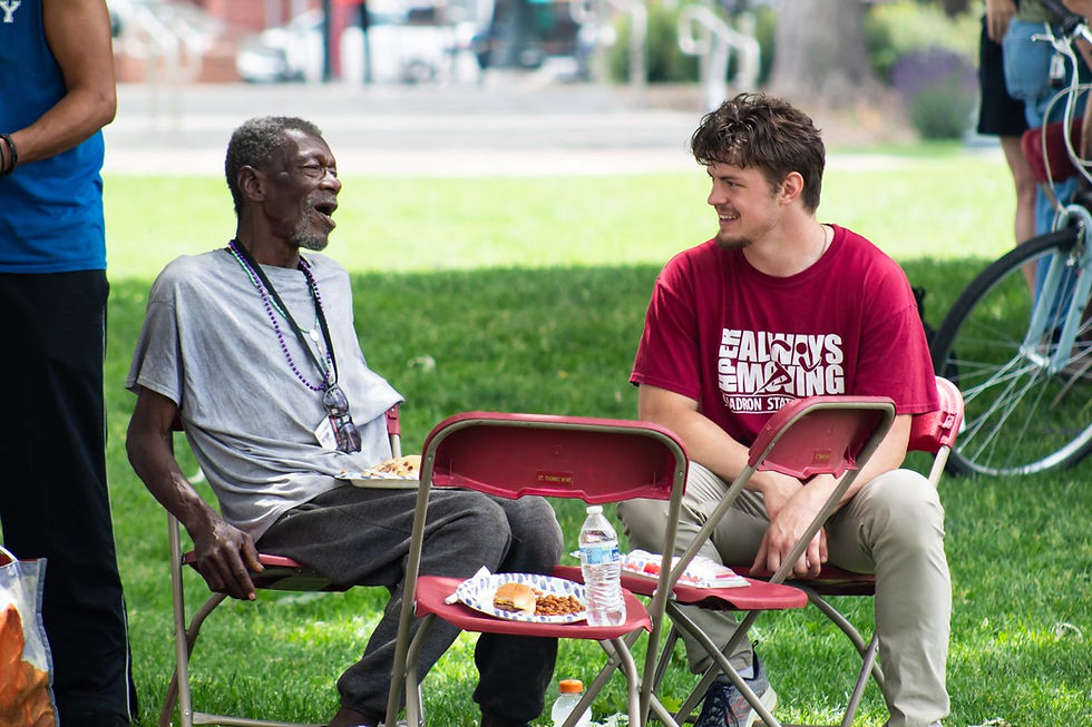 Christ in the City's regular Lunch in the Park takes place every Wednesday and second Saturday of the month, providing a warm, welcoming space for the homeless and the larger community to come together. (Photo by André Escaleira, Jr.)