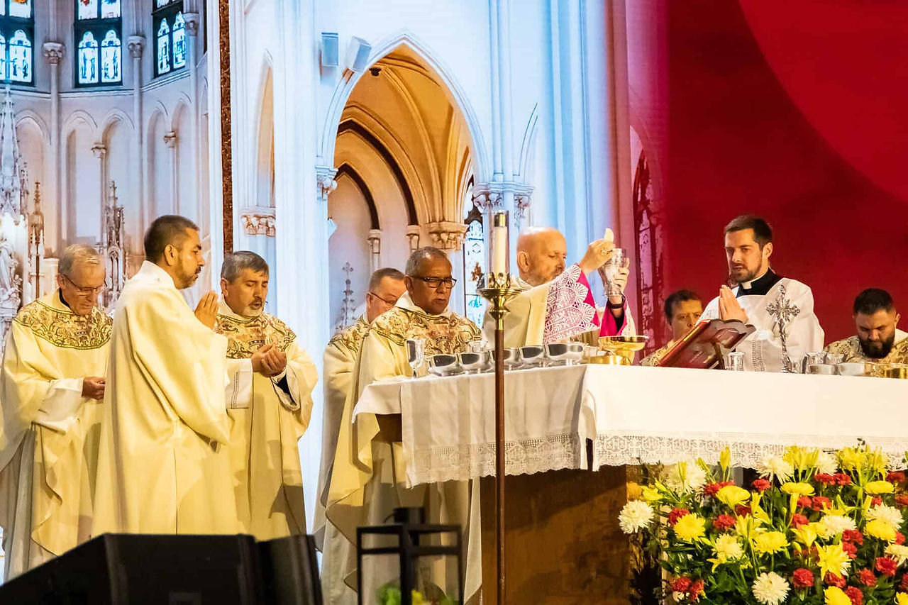 Archbishop Aquila celebrated the Mass during the Eucharistic Convention.
