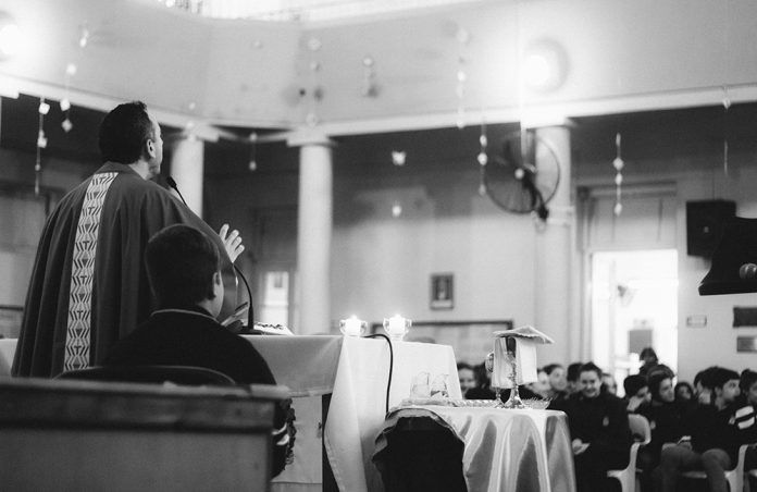 Priest celebrating Mass