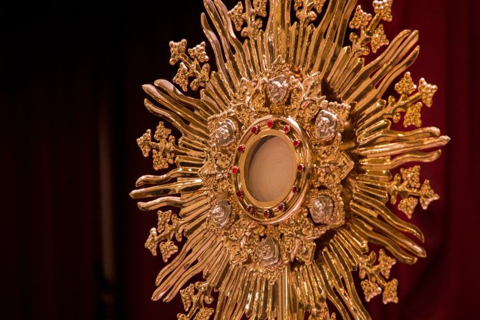 Monstrance holding the Holy Eucharist