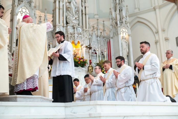 DENVER, CO - MAY 11: Ordination of Priests at the Cathedral Basilica of the Immaculate Conception on May 11, 2024, in Denver, Colorado. (Photo by Daniel Petty/Denver Catholic)