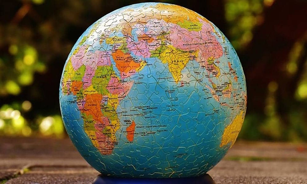 Globe made of puzzle pieces